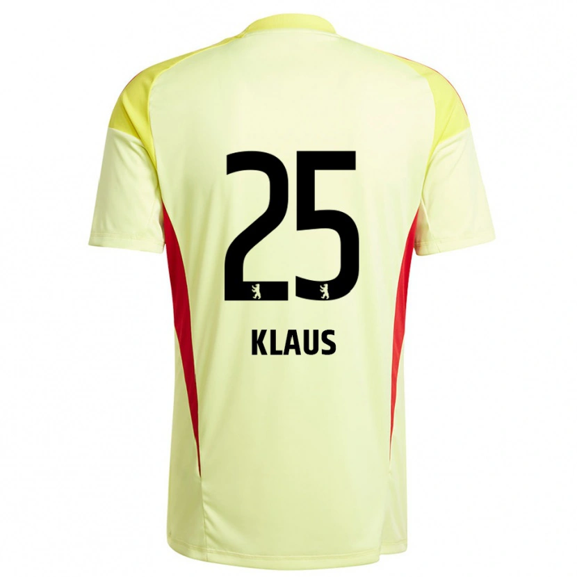 Danxen Mujer Camiseta Carl Klaus #25 Amarillo Claro Negro Portero Equipación 2025/26 La Camisa