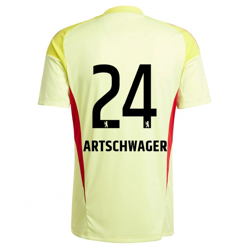 Danxen Mujer Camiseta Finn Artschwager #24 Amarillo Claro Negro Portero Equipación 2025/26 La Camisa