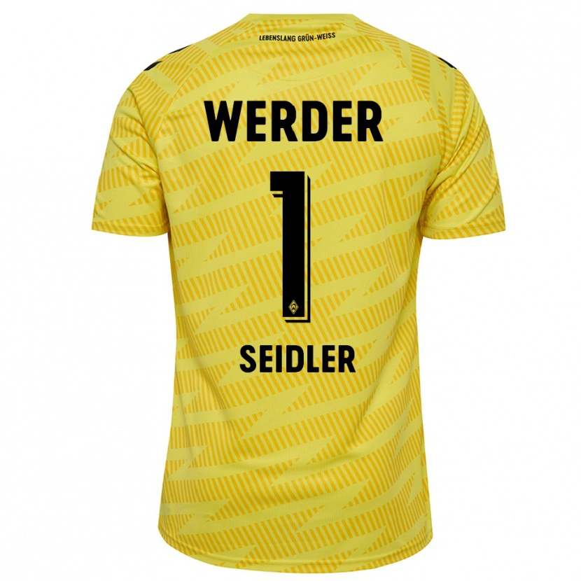 Danxen Mujer Camiseta Calvin Seidler #1 Amarillo Negro Portero Equipación 2025/26 La Camisa