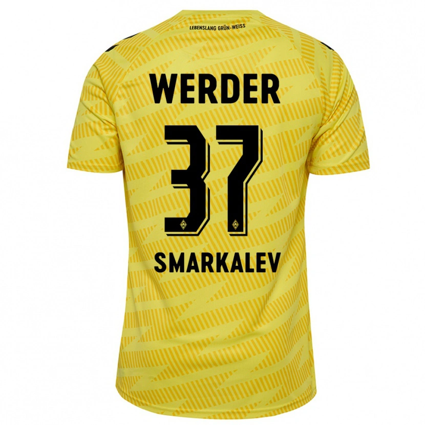 Danxen Mujer Camiseta Stefan Smarkalev #37 Amarillo Negro Portero Equipación 2025/26 La Camisa