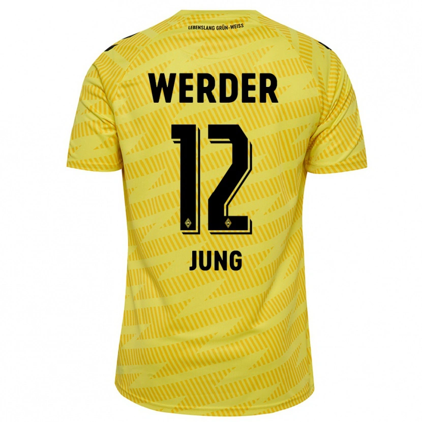 Danxen Mujer Camiseta Hugo Jung #12 Amarillo Negro Portero Equipación 2025/26 La Camisa