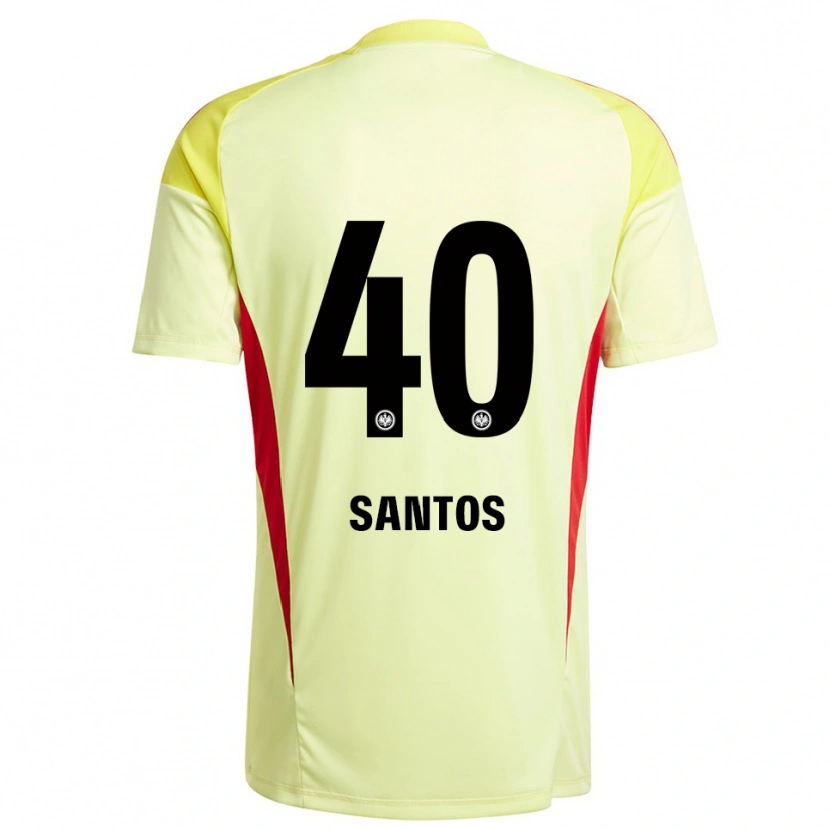 Danxen Mujer Camiseta Kauã Santos #40 Amarillo Claro Negro Portero Equipación 2025/26 La Camisa