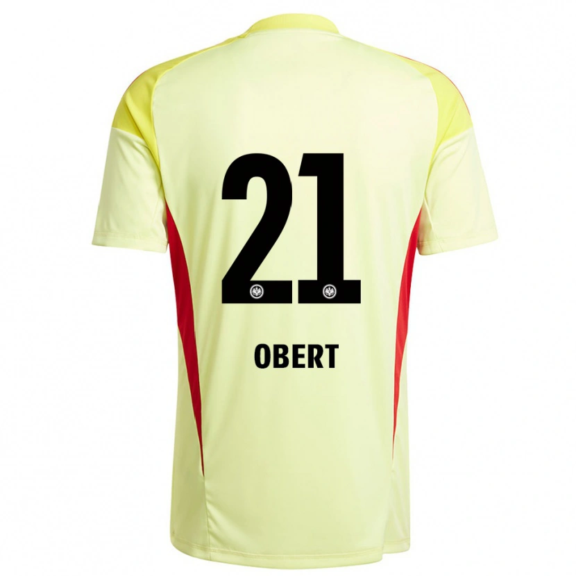 Danxen Mujer Camiseta Yuriy Obert #21 Amarillo Claro Negro Portero Equipación 2025/26 La Camisa