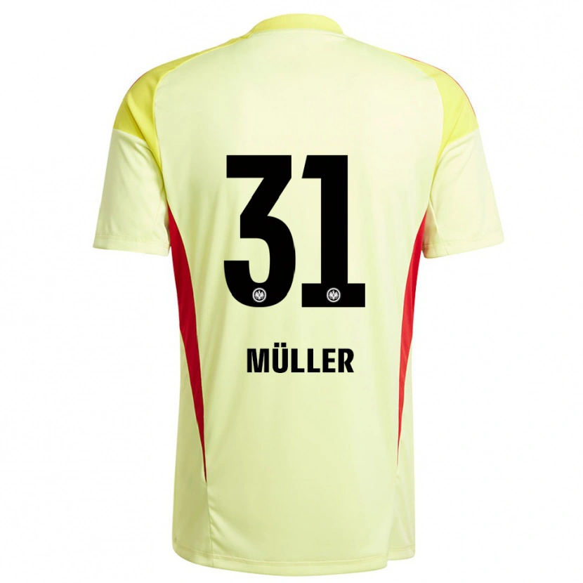 Danxen Mujer Camiseta Laurin Müller #31 Amarillo Claro Negro Portero Equipación 2025/26 La Camisa