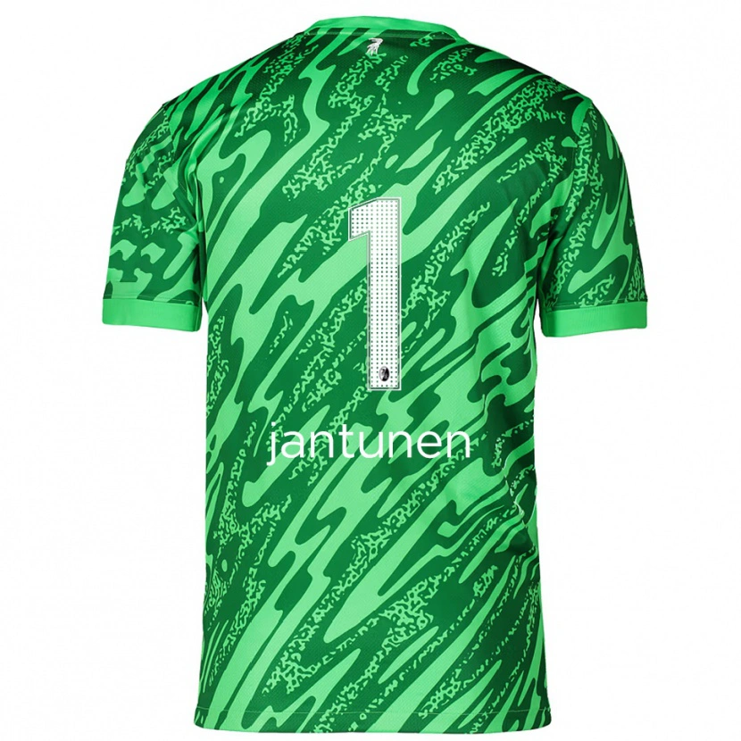 Danxen Mujer Camiseta Jaaso Jantunen #1 Verde Blanco Portero Equipación 2025/26 La Camisa