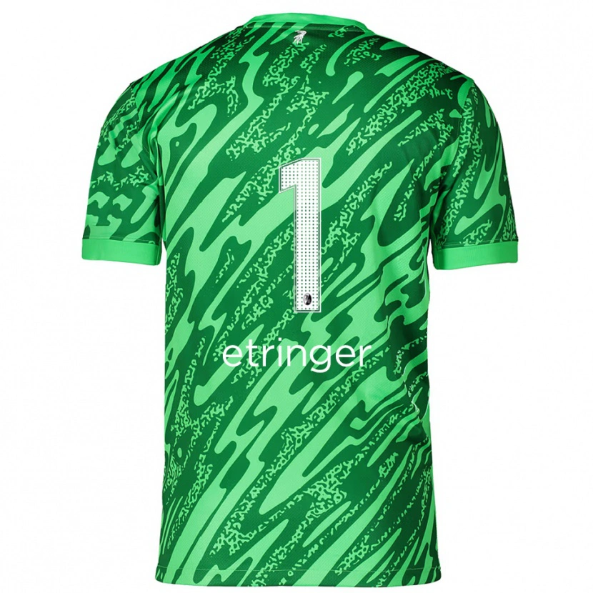 Danxen Mujer Camiseta Elias Etringer #1 Verde Blanco Portero Equipación 2025/26 La Camisa