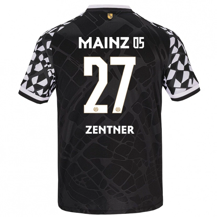 Danxen Mujer Camiseta Robin Zentner #27 Negro Blanco Portero Equipación 2025/26 La Camisa