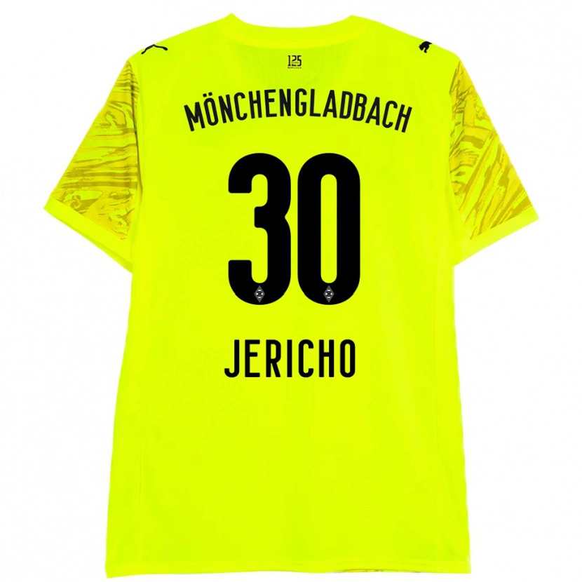 Danxen Mujer Camiseta Aidan Jericho #30 Amarillo Negro Portero Equipación 2025/26 La Camisa