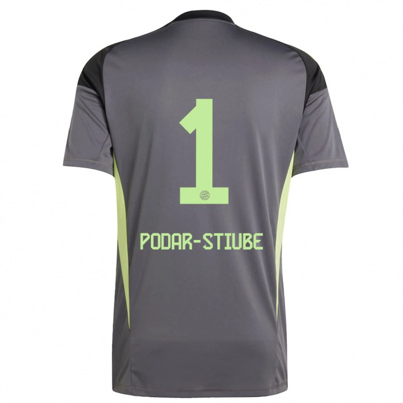 Danxen Mujer Camiseta David Podar-Stiube #1 Amarillo Verde Negro Portero Equipación 2025/26 La Camisa