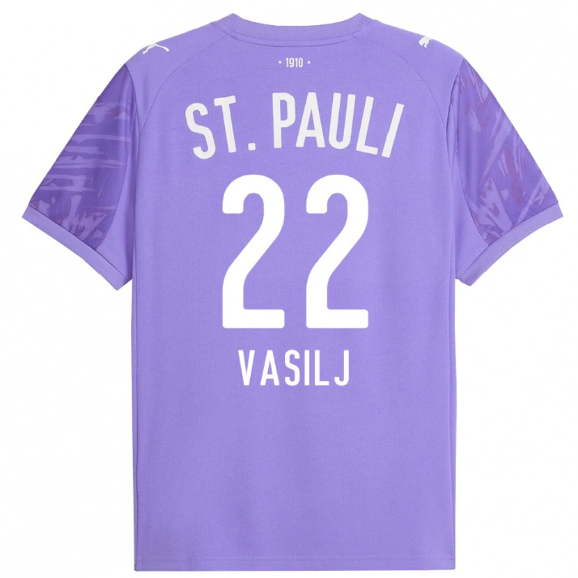 Danxen Mujer Camiseta Nikola Vasilj #22 Púrpura Medio Negro Portero Equipación 2025/26 La Camisa