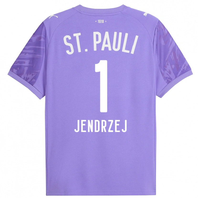 Danxen Mujer Camiseta Kevin Jendrzej #1 Púrpura Medio Negro Portero Equipación 2025/26 La Camisa