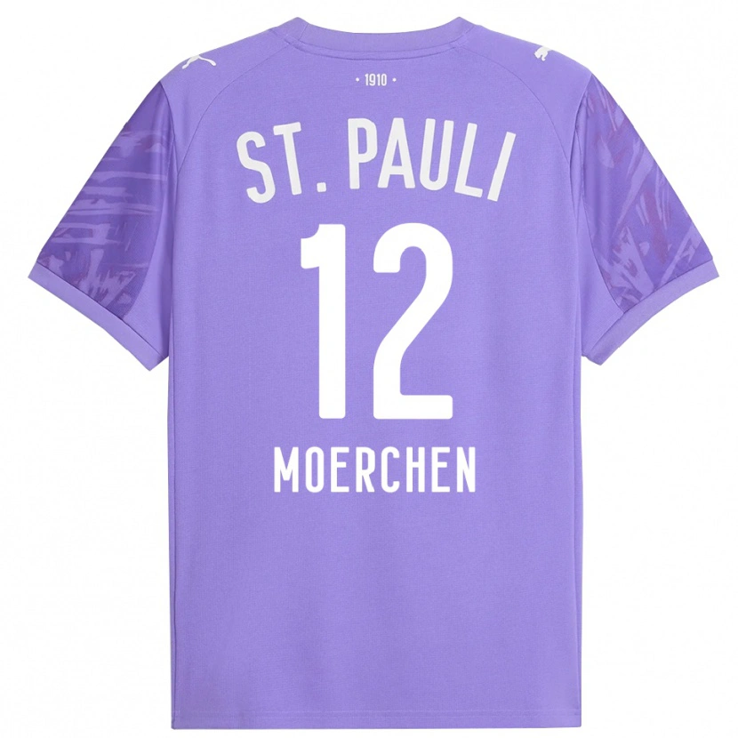 Danxen Mujer Camiseta Theo Moerchen #12 Púrpura Medio Negro Portero Equipación 2025/26 La Camisa