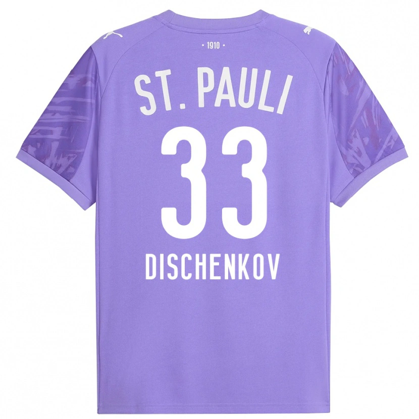 Danxen Mujer Camiseta Dimitri Dischenkov #33 Púrpura Medio Negro Portero Equipación 2025/26 La Camisa