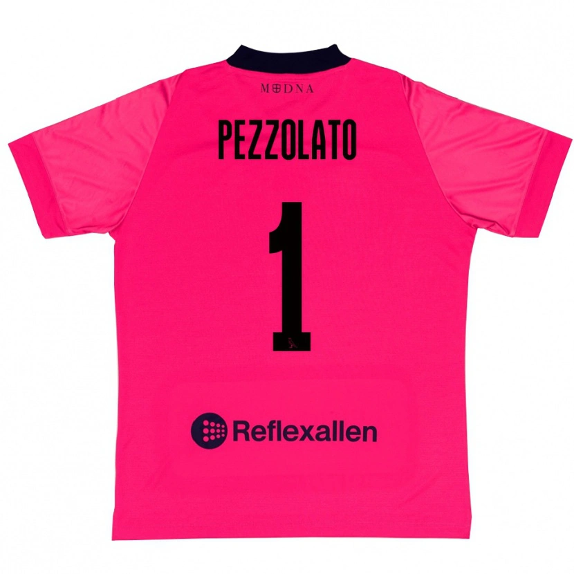 Danxen Mujer Camiseta Michele Pezzolato #1 Rosa Intenso Negro Portero Equipación 2025/26 La Camisa