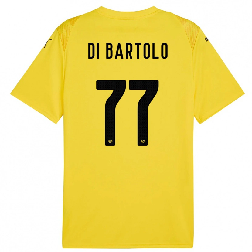 Danxen Mujer Camiseta Francesco Di Bartolo #77 Amarillo Negro Portero Equipación 2025/26 La Camisa