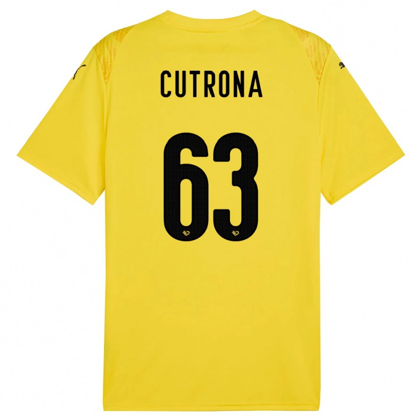 Danxen Mujer Camiseta Francesco Cutrona #63 Amarillo Negro Portero Equipación 2025/26 La Camisa