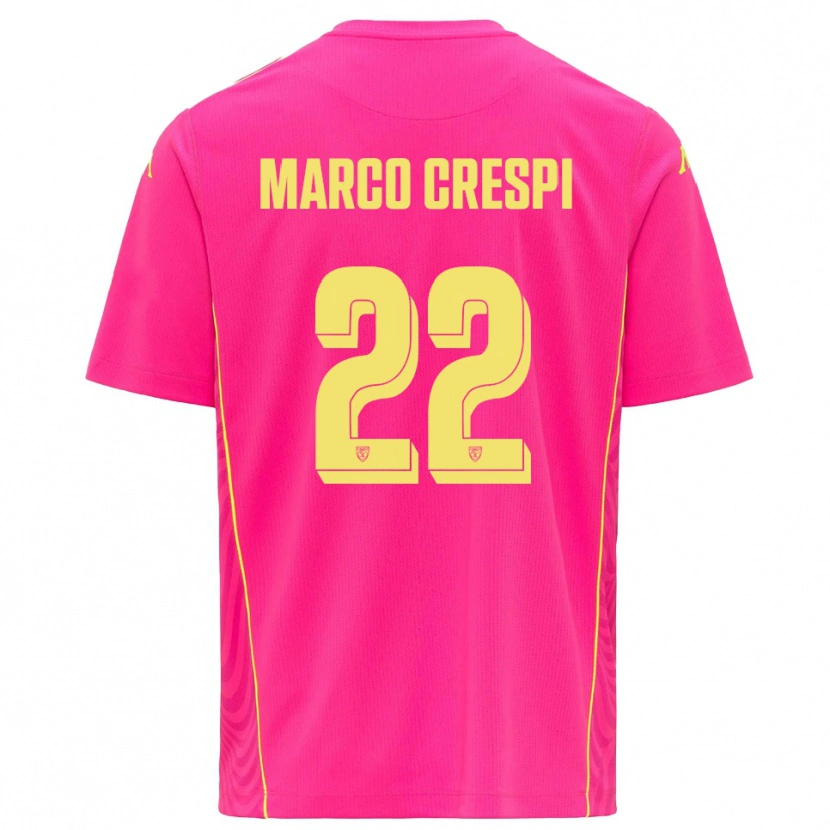 Danxen Mujer Camiseta Gian Marco Crespi #22 Rosa Oscuro Amarillo Portero Equipación 2025/26 La Camisa