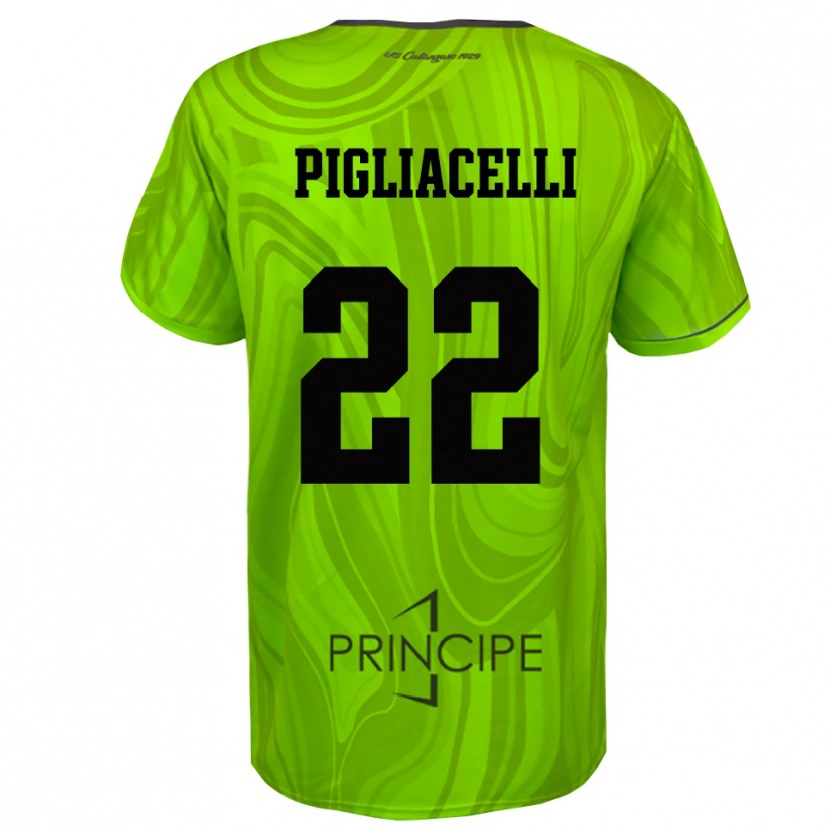 Danxen Mujer Camiseta Mirko Pigliacelli #22 Verde Amarillo Negro Portero Equipación 2025/26 La Camisa