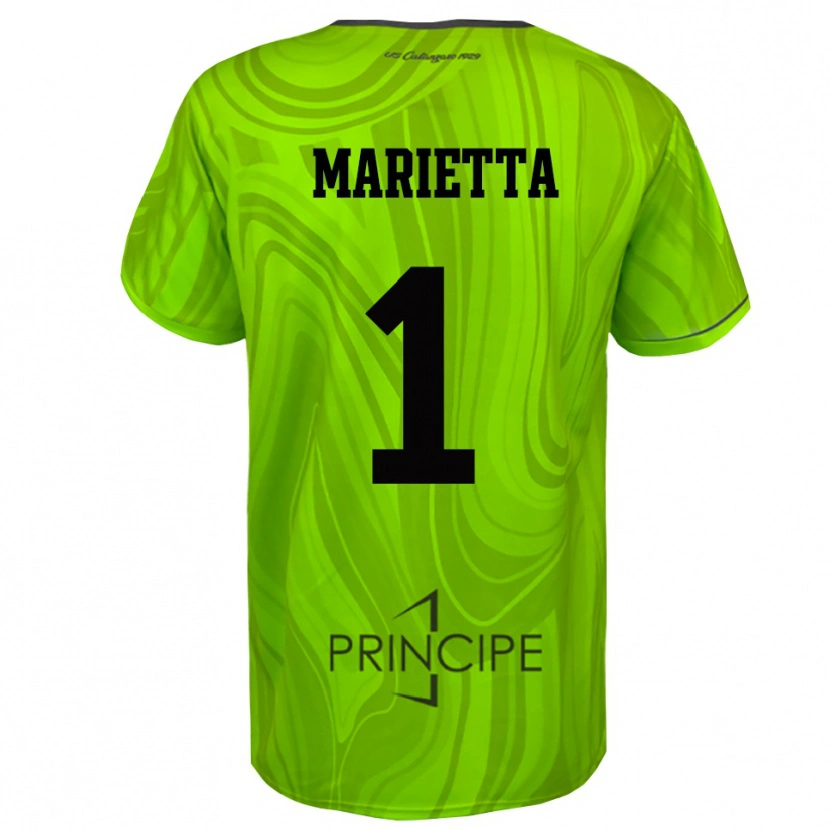 Danxen Mujer Camiseta Christian Marietta #1 Verde Amarillo Negro Portero Equipación 2025/26 La Camisa