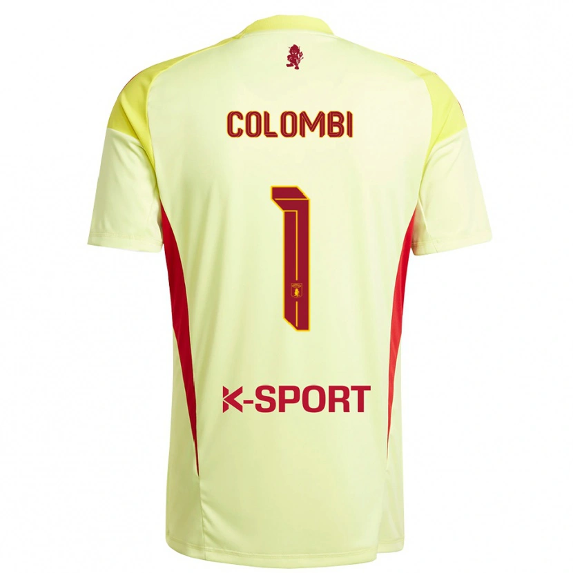 Danxen Mujer Camiseta Simone Colombi #1 Amarillo Claro Rojo Portero Equipación 2025/26 La Camisa