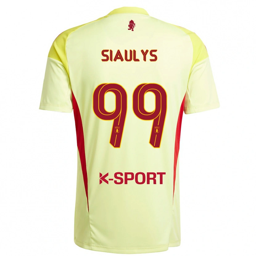Danxen Mujer Camiseta Ovidijus Siaulys #99 Amarillo Claro Rojo Portero Equipación 2025/26 La Camisa