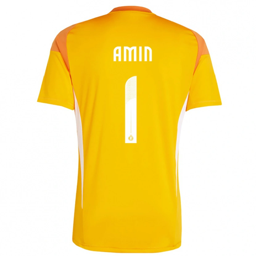 Danxen Mujer Camiseta Amin Al-Bukhari #1 Naranja Amarillo Blanco Portero Equipación 2025/26 La Camisa