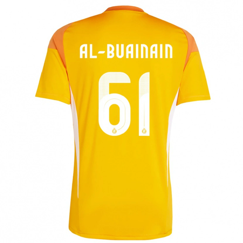 Danxen Mujer Camiseta Mubarak Al-Buainain #61 Naranja Amarillo Blanco Portero Equipación 2025/26 La Camisa