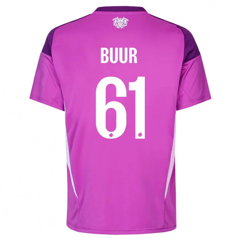 Danxen Mujer Camiseta Oscar Buur #61 Lila Morado Blanco Portero Equipación 2025/26 La Camisa