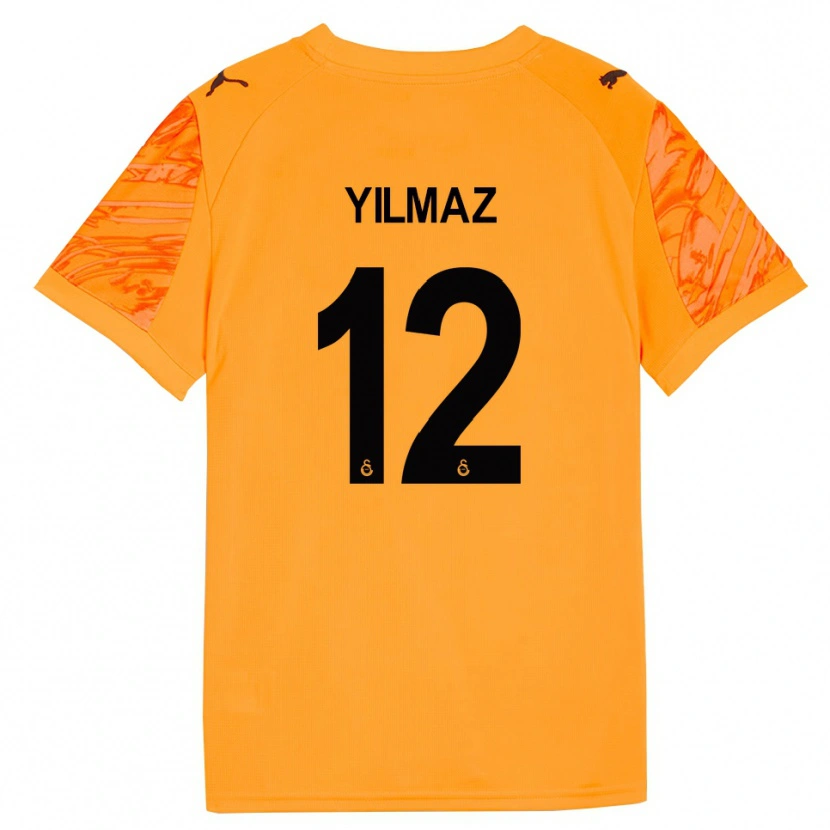 Danxen Mujer Camiseta Arda Yılmaz #12 Naranja Oscuro Negro Portero Equipación 2025/26 La Camisa