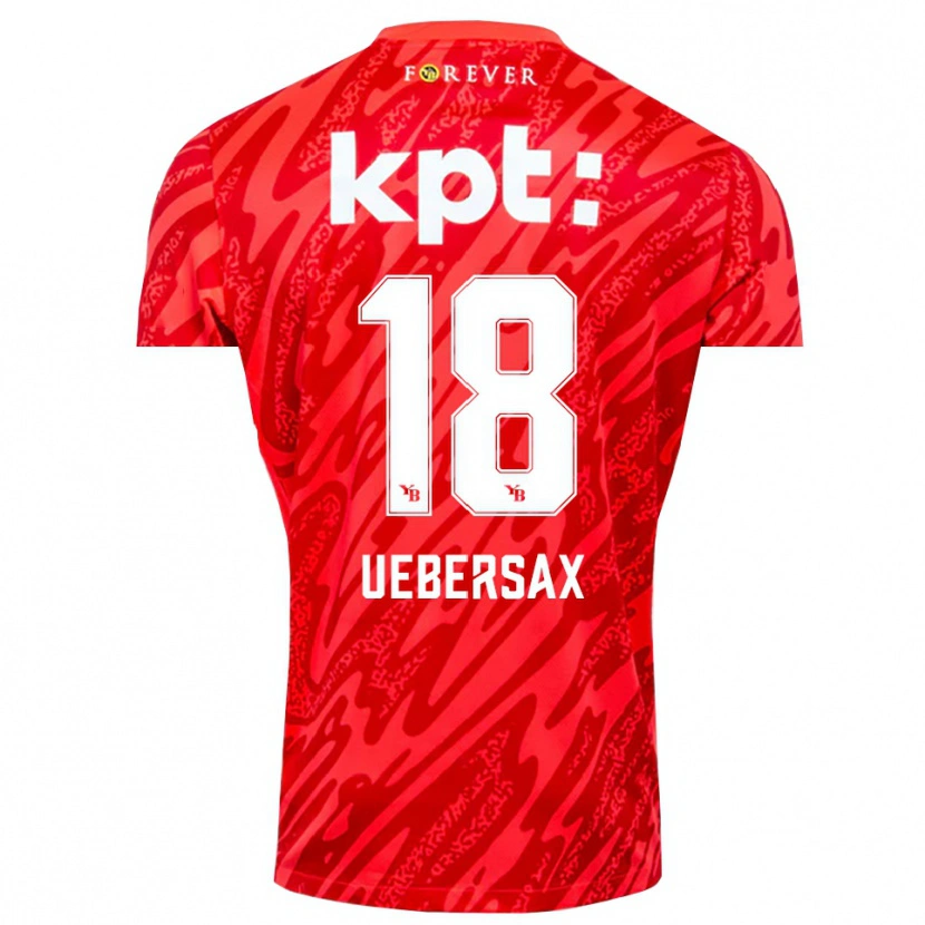 Danxen Mujer Camiseta Jan Uebersax #18 Rojo Blanco Portero Equipación 2025/26 La Camisa
