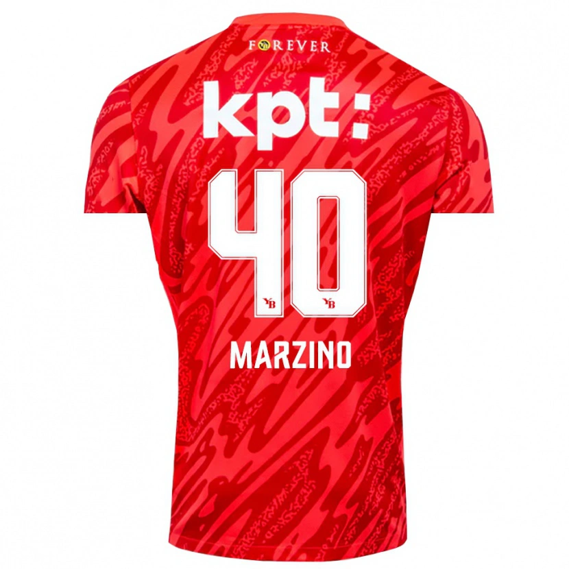 Danxen Mujer Camiseta Dario Marzino #40 Rojo Blanco Portero Equipación 2025/26 La Camisa