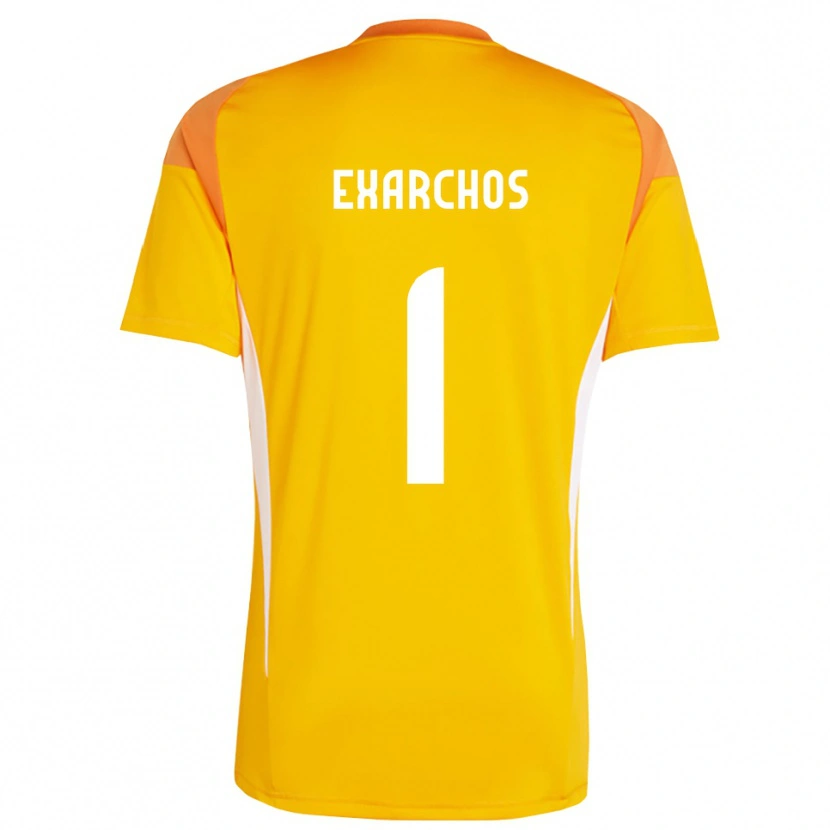 Danxen Mujer Camiseta Alexandros Exarchos #1 Naranja Blanco Portero Equipación 2025/26 La Camisa