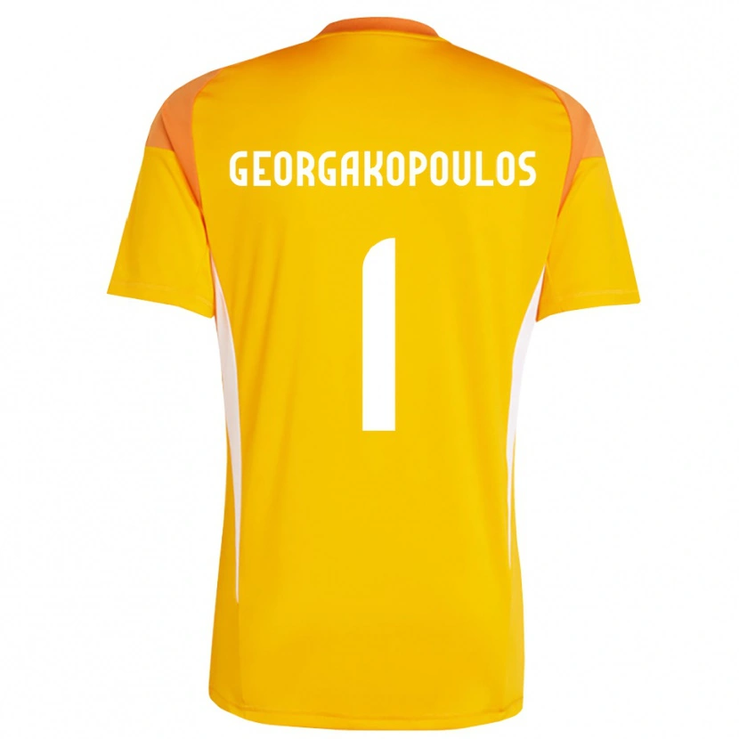 Danxen Mujer Camiseta Iason Georgakopoulos #1 Naranja Blanco Portero Equipación 2025/26 La Camisa