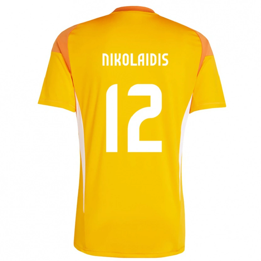 Danxen Mujer Camiseta Georgios Nikolaidis #12 Naranja Blanco Portero Equipación 2025/26 La Camisa