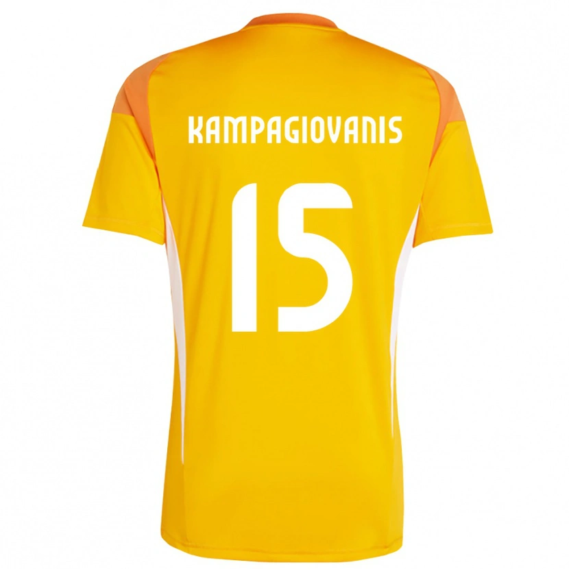 Danxen Mujer Camiseta Anastasios Kampagiovanis #15 Naranja Blanco Portero Equipación 2025/26 La Camisa