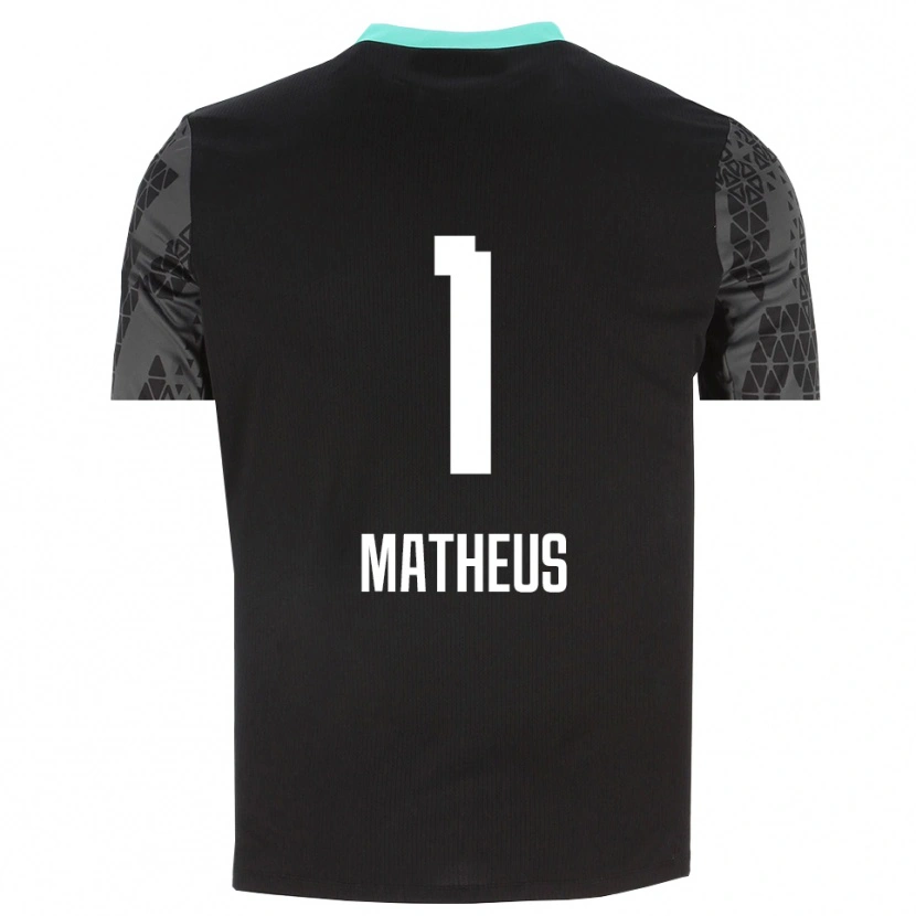 Danxen Mujer Camiseta Matheus #1 Gris Tenue Negro Portero Equipación 2025/26 La Camisa