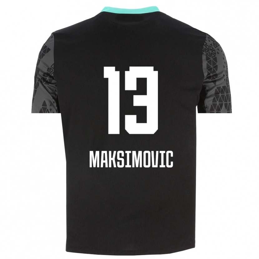 Danxen Mujer Camiseta Filip Maksimovic #13 Gris Tenue Negro Portero Equipación 2025/26 La Camisa