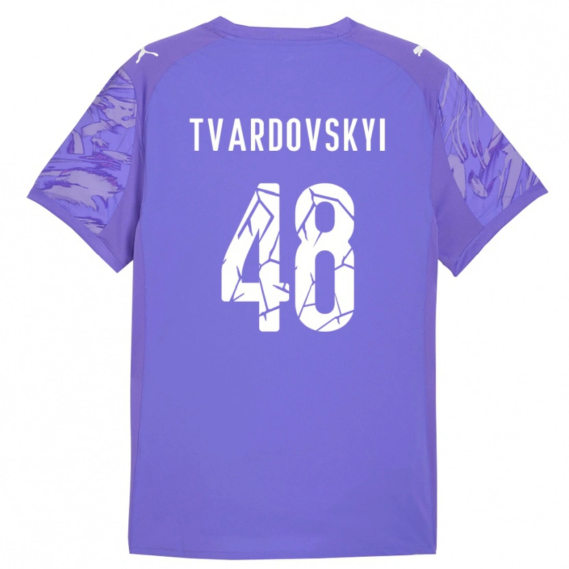 Danxen Mujer Camiseta Denys Tvardovskyi #48 Lila Morado Portero Equipación 2025/26 La Camisa