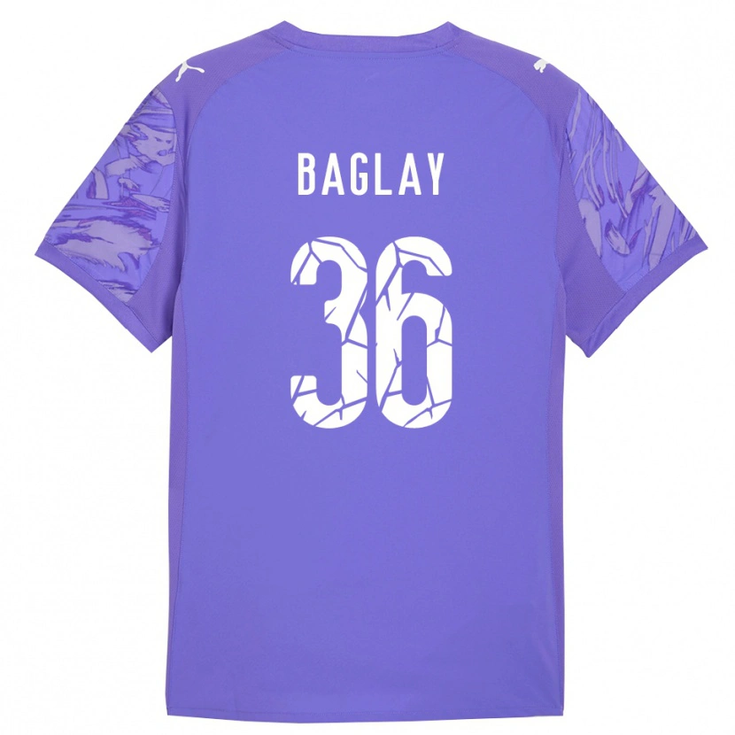 Danxen Mujer Camiseta Rostyslav Baglay #36 Lila Morado Portero Equipación 2025/26 La Camisa