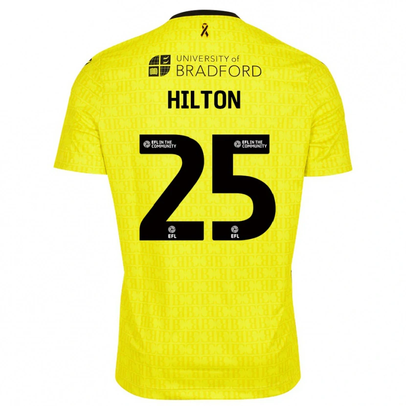 Danxen Mujer Camiseta Joe Hilton #25 Negro Amarillo Portero Equipación 2025/26 La Camisa