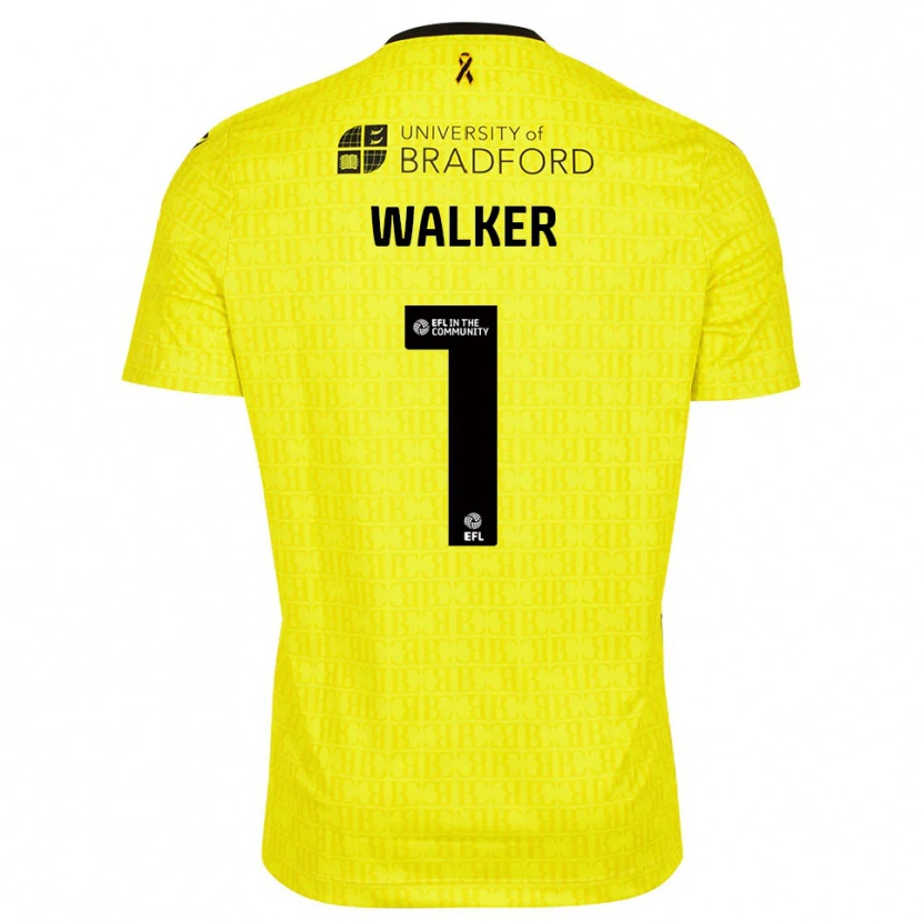 Danxen Mujer Camiseta Sam Walker #1 Negro Amarillo Portero Equipación 2025/26 La Camisa
