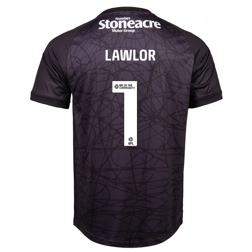 Danxen Mujer Camiseta Ian Lawlor #1 Negro Blanco Portero Equipación 2025/26 La Camisa