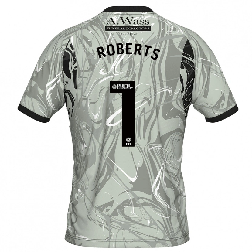 Danxen Mujer Camiseta Liam Roberts #1 Negro Gris Claro Portero Equipación 2025/26 La Camisa