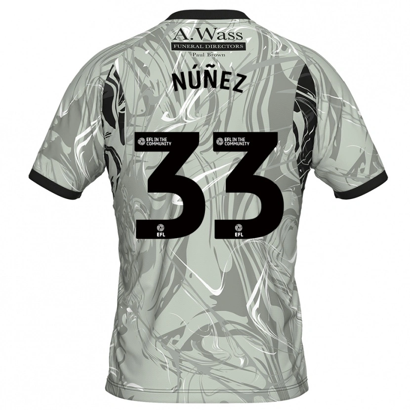 Danxen Mujer Camiseta Anthony Núñez #33 Negro Gris Claro Portero Equipación 2025/26 La Camisa