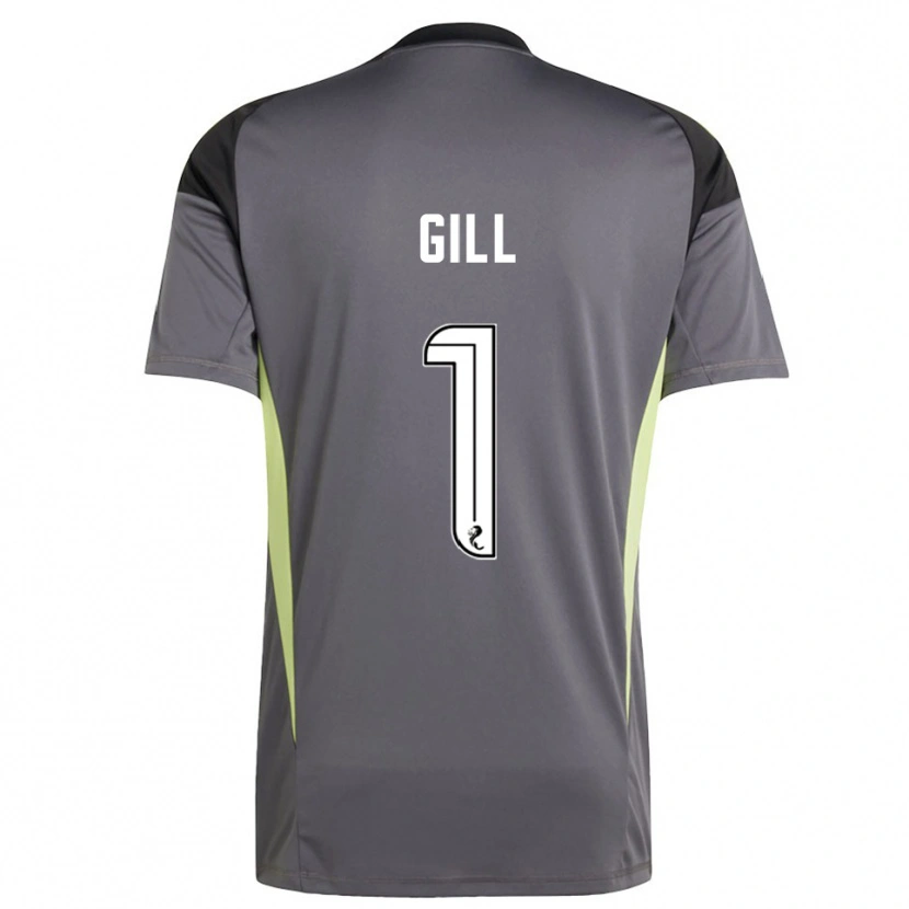 Danxen Mujer Camiseta Marcus Gill #1 Blanco Gris Portero Equipación 2025/26 La Camisa