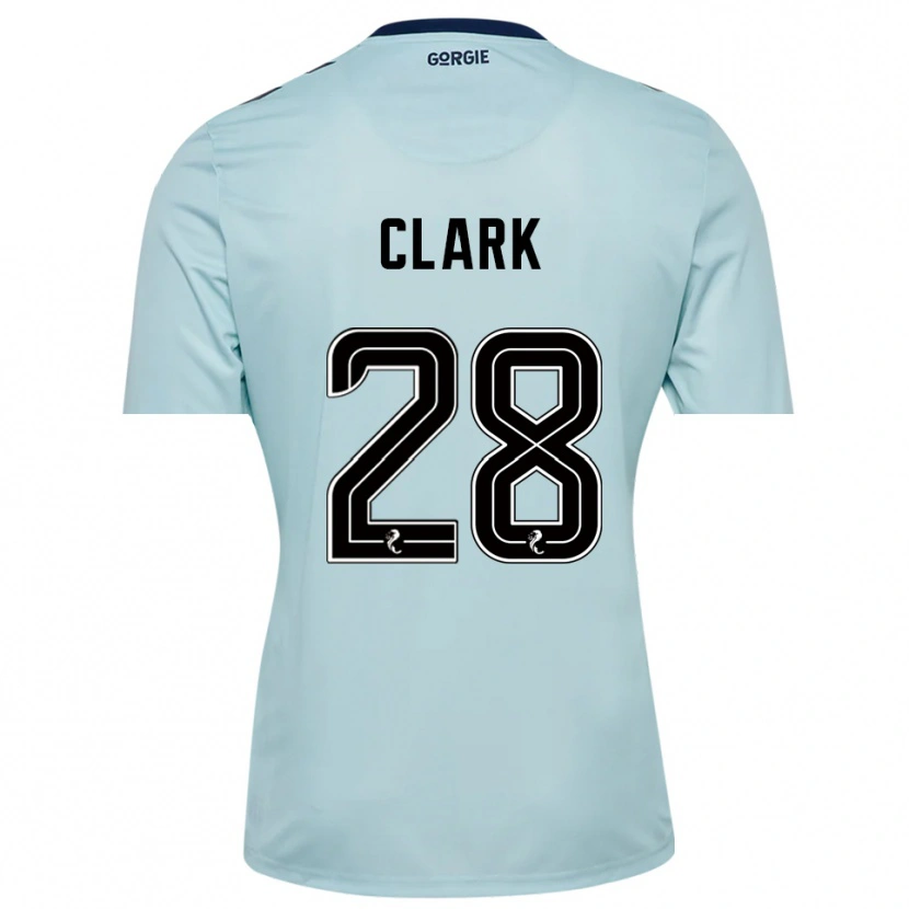 Danxen Mujer Camiseta Zander Clark #28 Negro Azul Claro Portero Equipación 2025/26 La Camisa