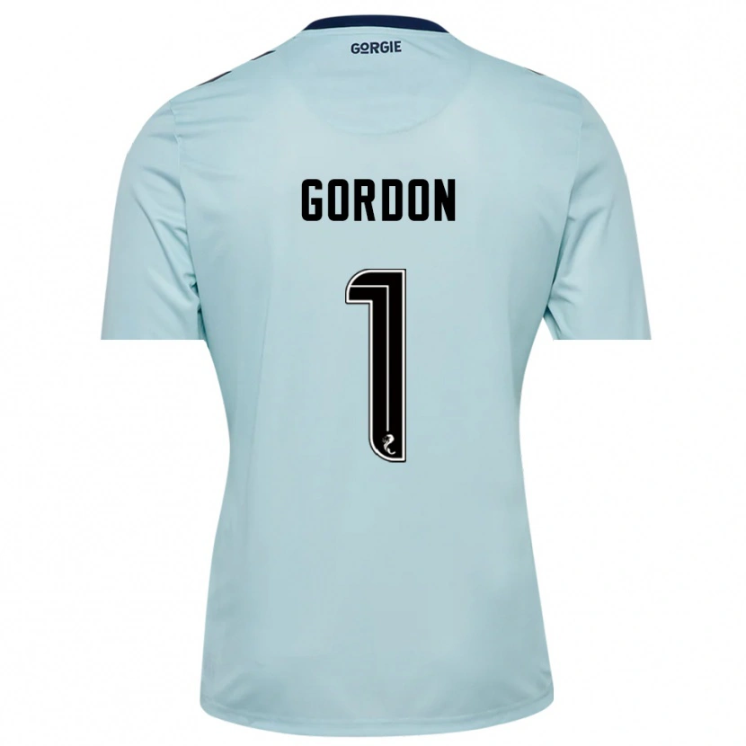 Danxen Mujer Camiseta Craig Gordon #1 Negro Azul Claro Portero Equipación 2025/26 La Camisa