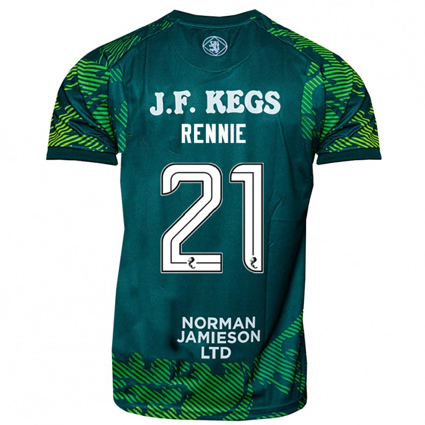 Danxen Mujer Camiseta Beth Rennie #21 Verde Blanco Portero Equipación 2025/26 La Camisa