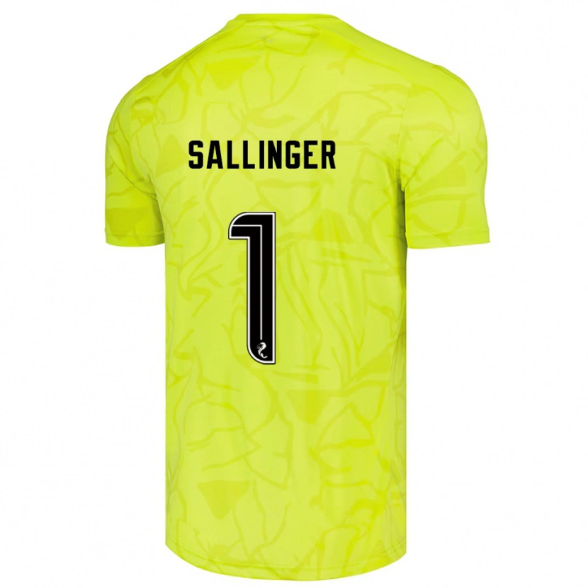 Danxen Mujer Camiseta Raphael Sallinger #1 Negro Amarillo Portero Equipación 2025/26 La Camisa