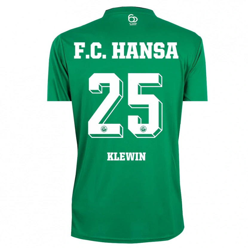 Danxen Mujer Camiseta Philipp Klewin #25 Verde Oscuro Blanco Portero Equipación 2025/26 La Camisa